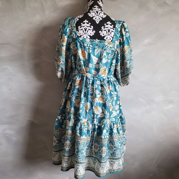Band of the Free Floral Print Tiered Mini Dress Size L - Picture 6 of 10